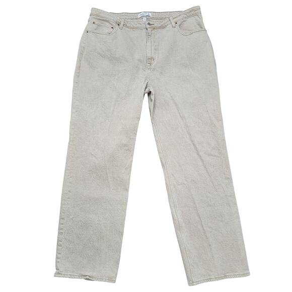 Abercrombie & Fitch The 90s Relaxed Jean High Rise Curve Love Oat Size 35/20Long - Picture 1 of 5